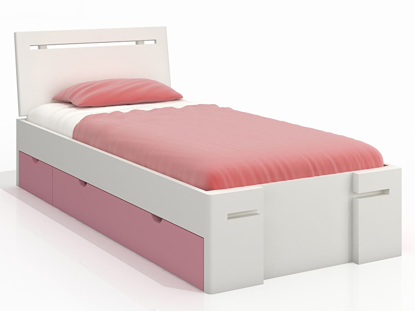 Jednolůžková postel 90 cm Naturlig Kids Bokeskogen High Drawers (borovice) (s roštem)