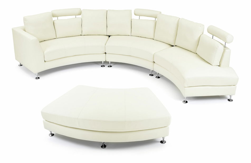 Kožená sedací souprava Rutland (bílá)