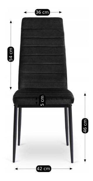  Jídelní židle Negacion (černý samet)