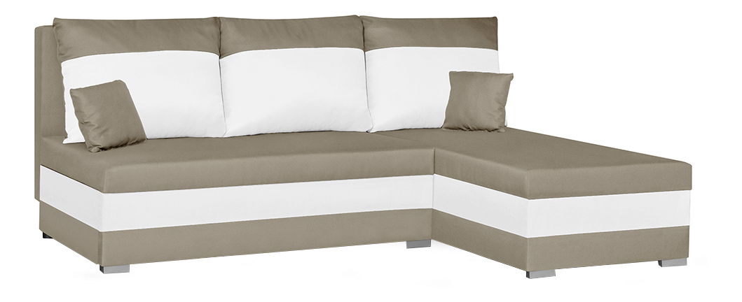 Rohová sedací souprava Gabby (svetlě hnědá + bílá)