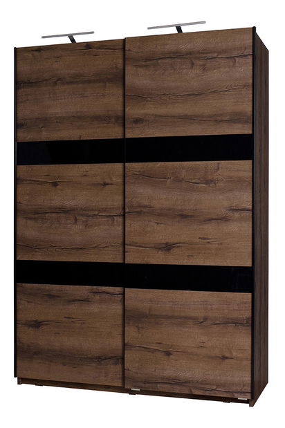 Šatní skříň Desayuno DSZ150 (dub monastery + lesk černý)