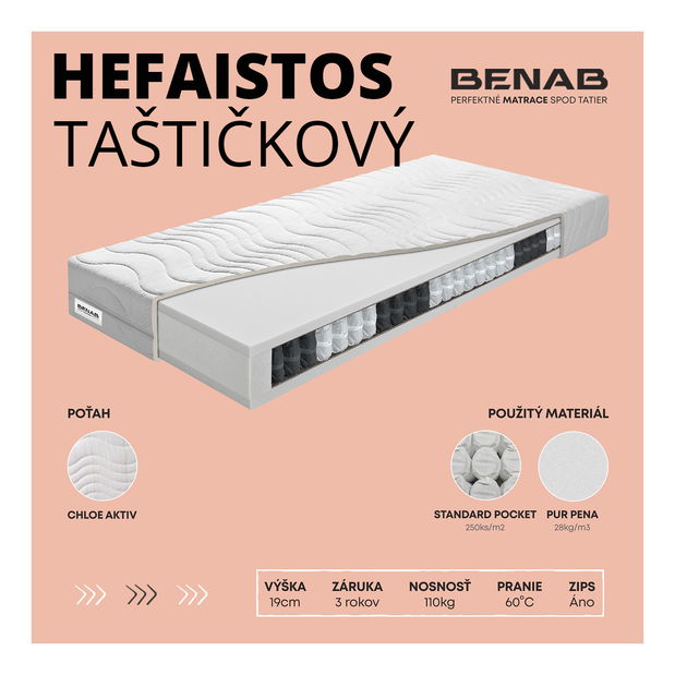 Taštičková matrace Benab Hefaistos 200x160 cm (T2)
