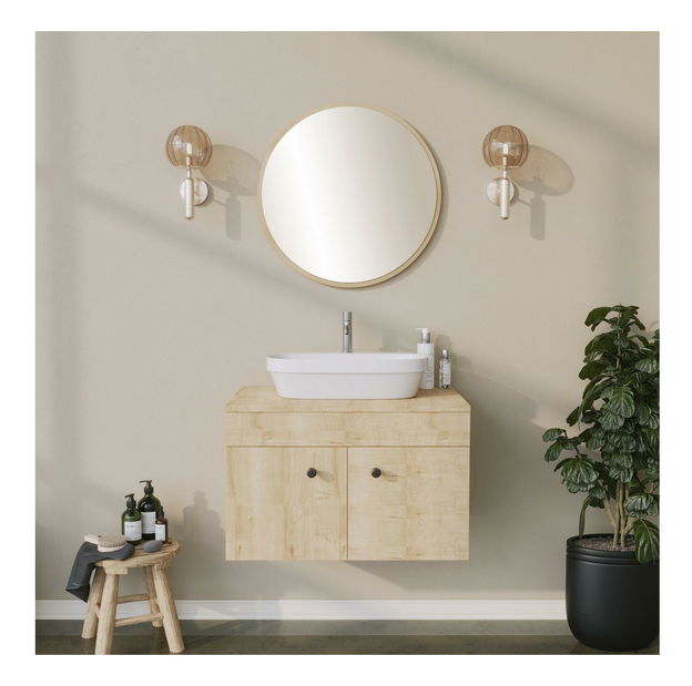 Dekorativní zrcadlo Moluvu 1 (béžová)