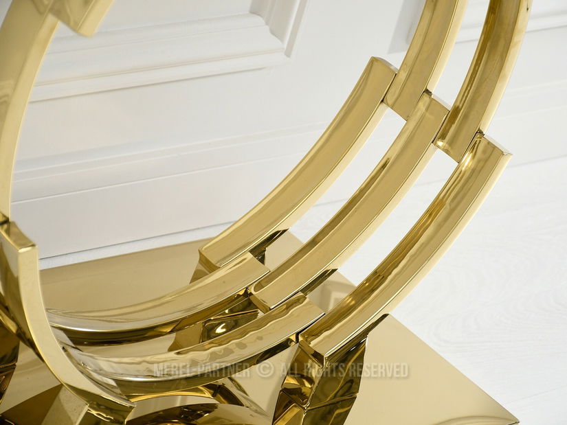 Konzolový stolek Tess (bílý mramor + zlatá)