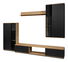 Obývací stěna Saul (černá + dub artisan) (bez osvětlení)