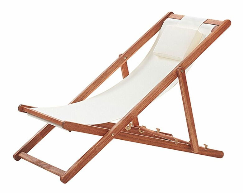 Zahradní lehátko AVELLO (dřevo) (krémová)