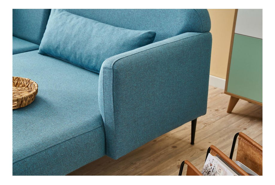 Rohová sedačka Revosatta (P) (tyrkysová + černá)