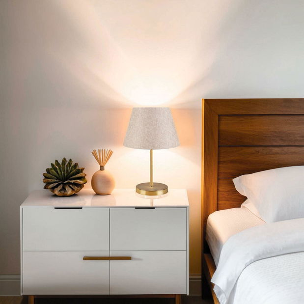 Stolní lampa Astalasso 1 (krémová + zlatá)
