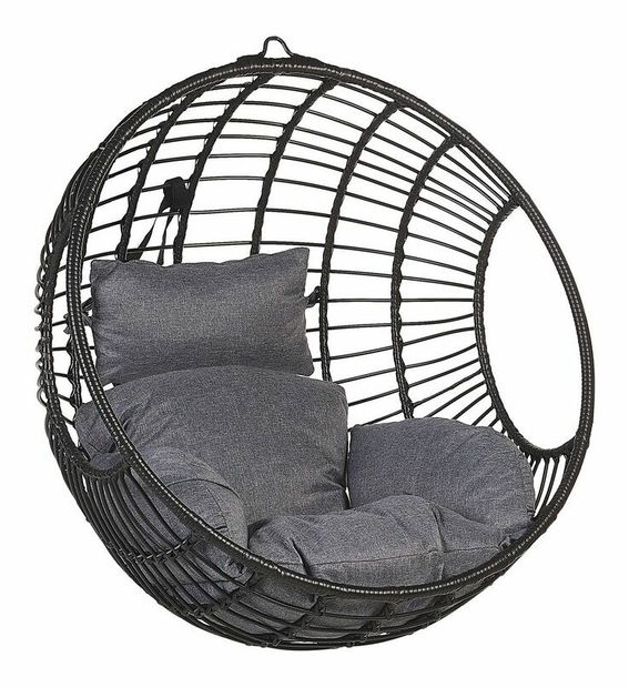 Závěsné křeslo APIO (polyratan) (černá)