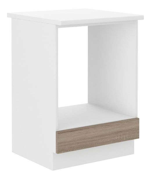 Dolní kuchyňská skříňka na vestavný sporák Domton 60 D GAZ Sb (korpus: bílá + fronta: dub sonoma truflový)