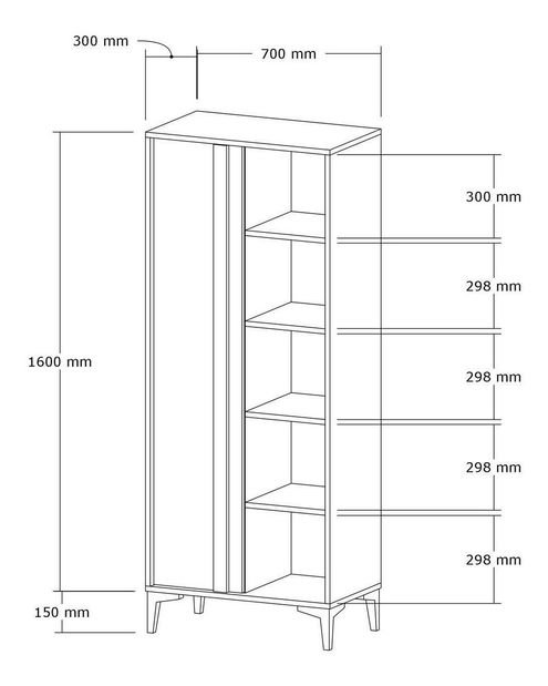 Regál Mobube (borovice atlantická + antracit)