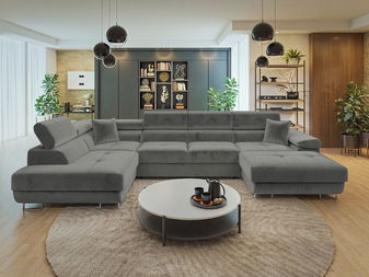 Rohová sedačka U Terazuro Bis (šedá) (s úl. prostorem) (L)