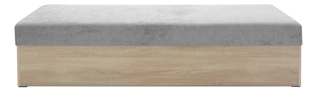 Jednolůžková postel (válenda) 85 cm Idona (šedá) (s roštem a matrací) (s úl. prostorem)