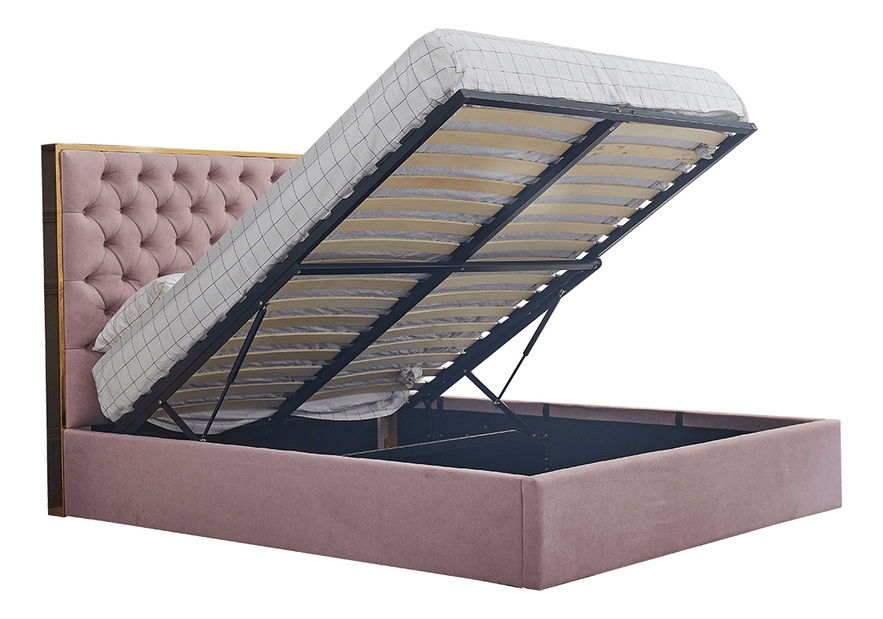 Manželská postel 160 cm Nadina (s roštem) (starorůžová)