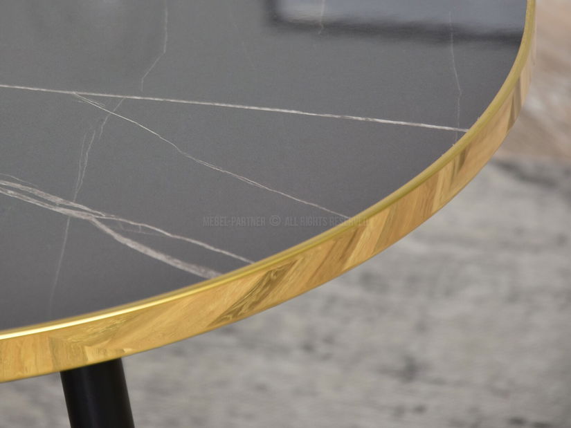 Set 2 konferenčních stolků Zoya Zest S (mramor grafit + zlatá + černá)