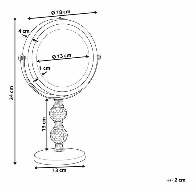 Makeup zrcadlo ø 18 cm Clier (stříbrná)