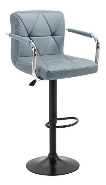 Barová židle Fibie (ekokůže šedá + černá)