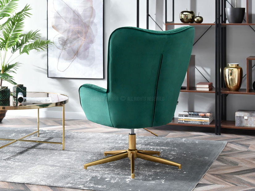 Křeslo Meryl (zelená + zlato)