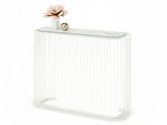 Konzolový stolek Naviole (mramor + bílá)