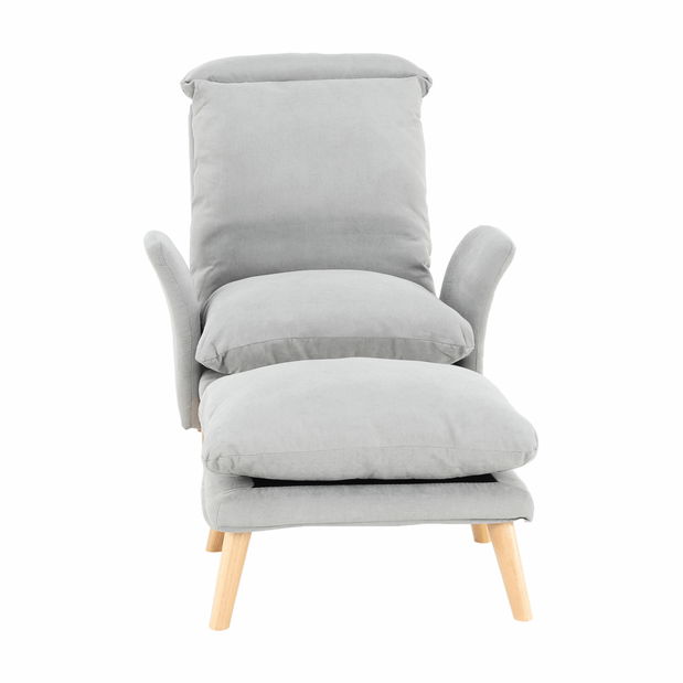 Křeslo s podnožkou Zintius (světlešedá)