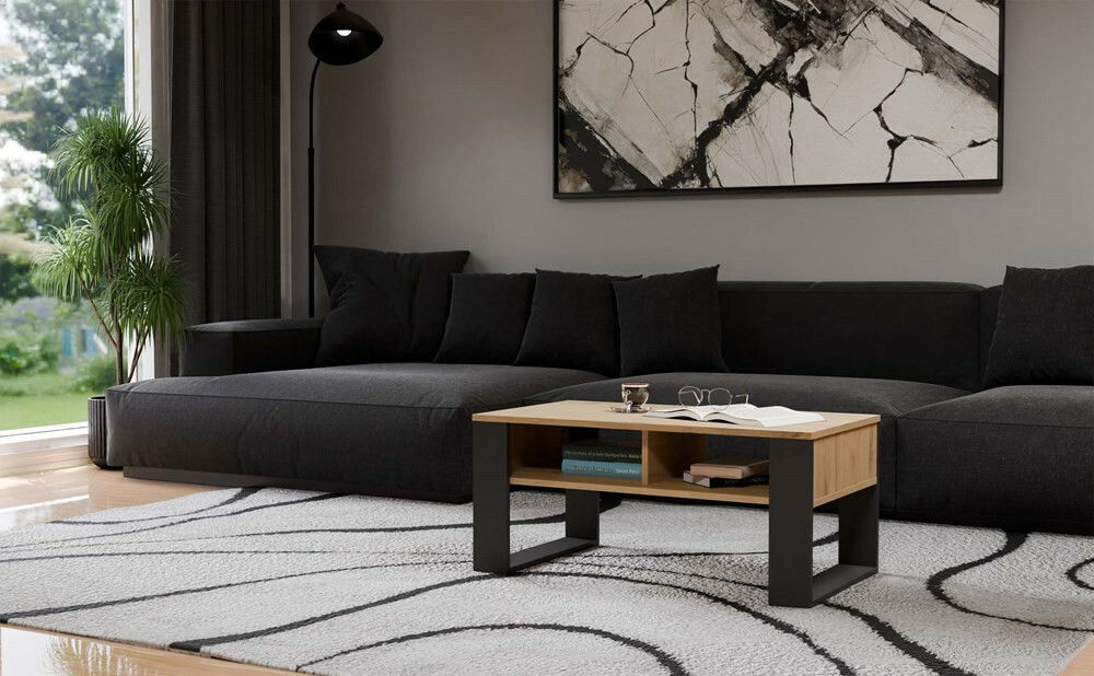 Konferenční stolek Maduro 3 (dub artisan + antracit)