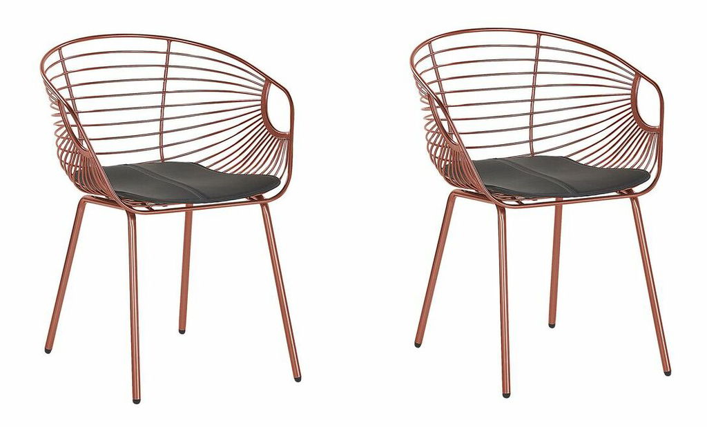 Set 2 ks. jídelních židlí HABIR (měděná)