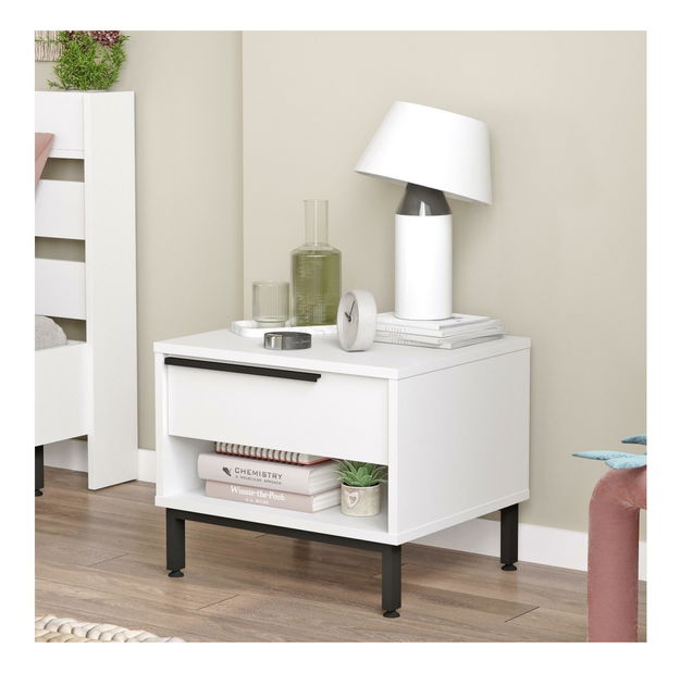 Noční stolek Otto 14 (bílá + černá)