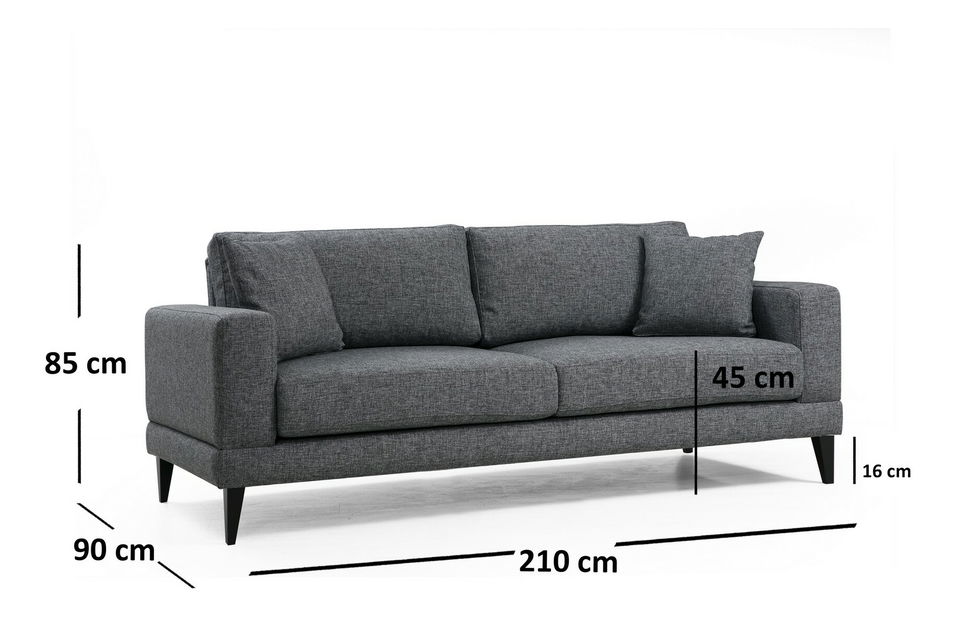 Třísedačka Noro (Tmavá šedá)