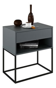 Noční stolek Autor (grafit + černá)