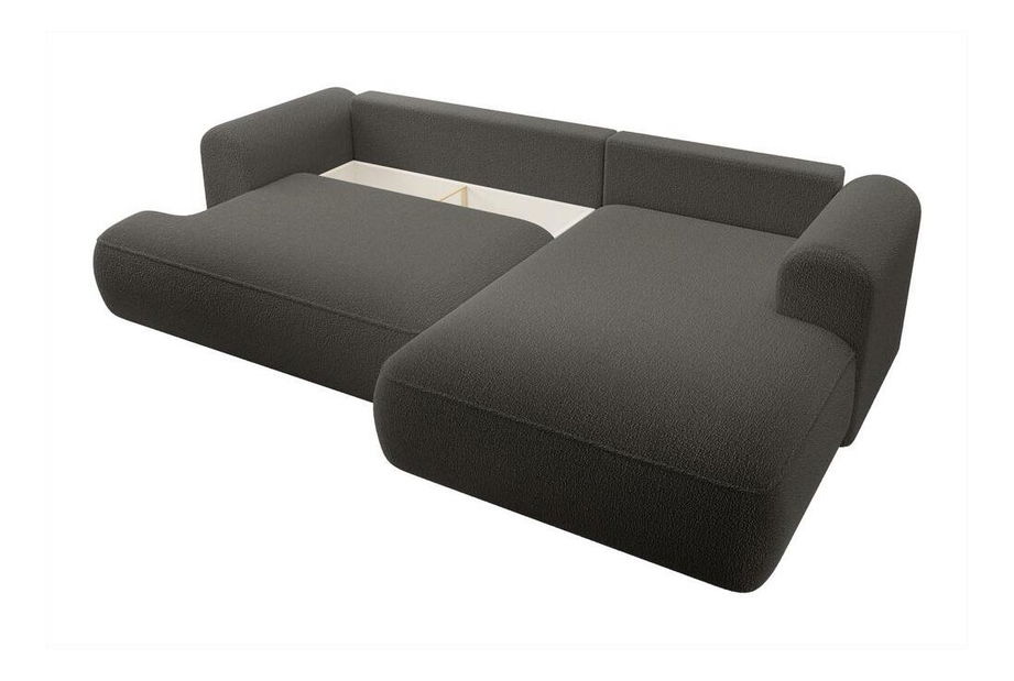 Rohová sedací souprava Olivo I (P) (tmavě šedá + černá)