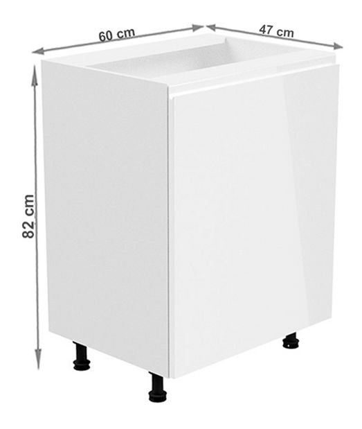 Dolní kuchyňská skříňka D601F Aurellia (bílá + lesk bílý) (P)