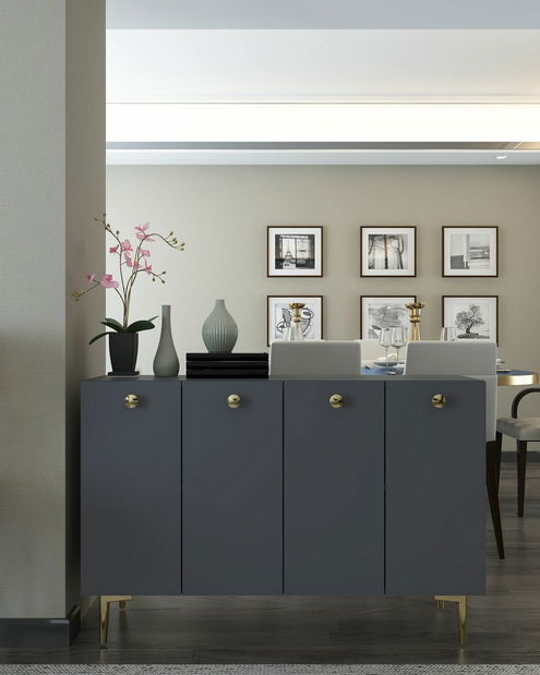 Příruční stolek Terra (bílá + stříbrná)