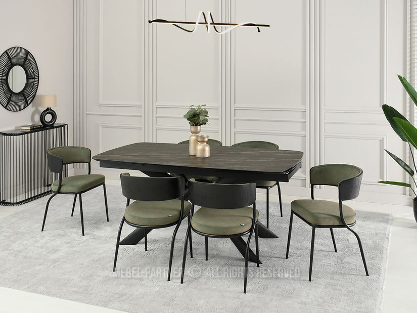 Židle Marta K (khaki + černá)