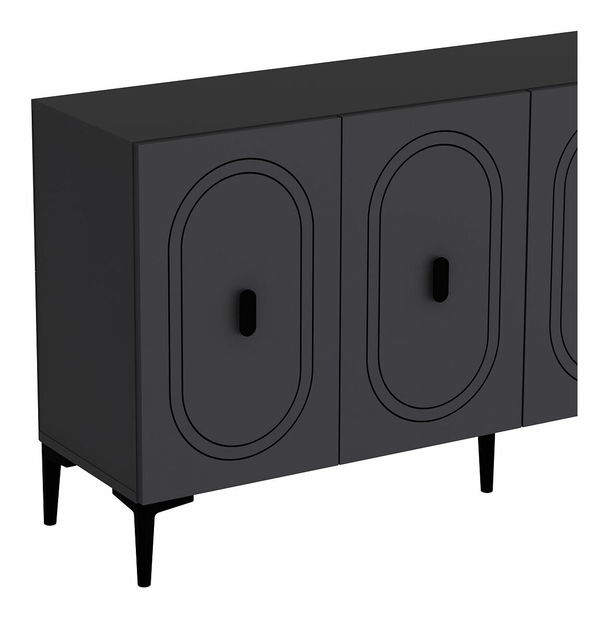 Skříňka Leya (antracit + stříbrná)