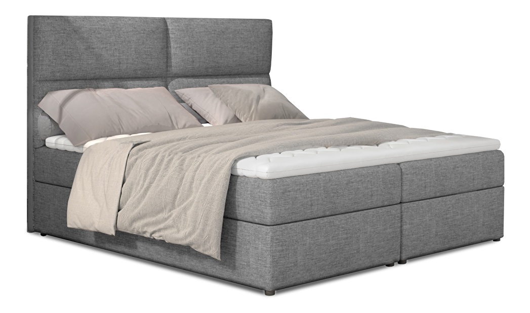 Boxspring postel 145 cm Alyce (šedá) (s matracemi)