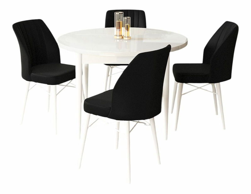 Jídelní set Roxie (bílá + námořnická modrá) (pro 4 osoby)