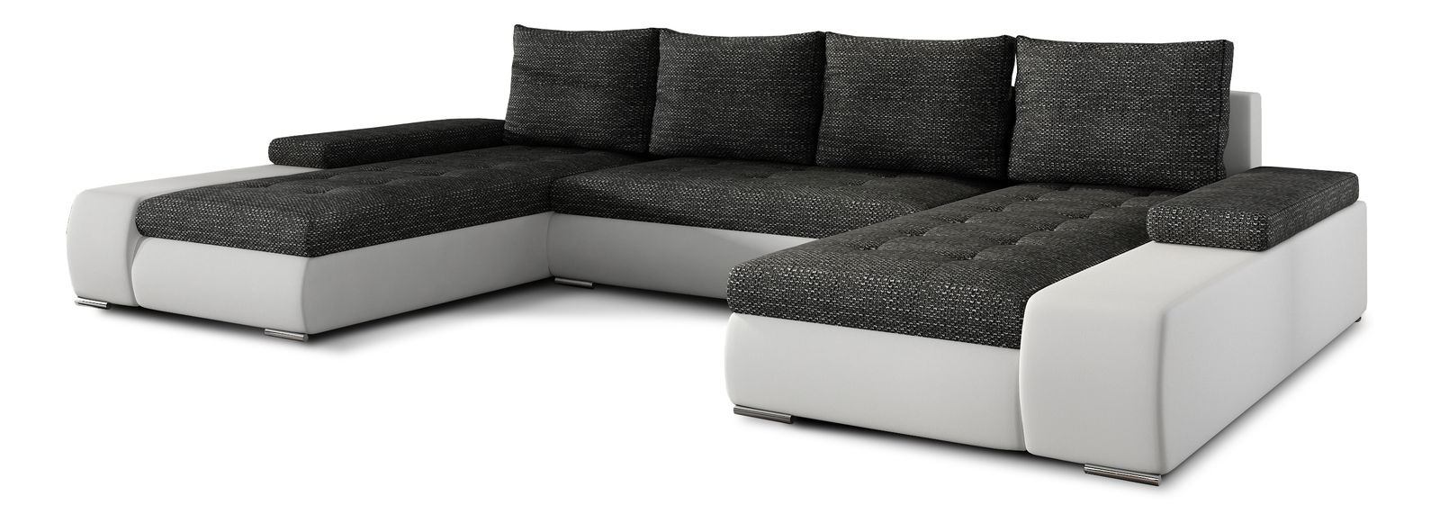 Rohová sedací souprava U Menarro (šedá + bílá) (P)