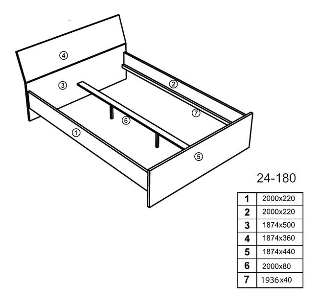 Manželská posteľ 180x200 typ TA-24 Taylor (dub wotan) (bez roštu a matrace)