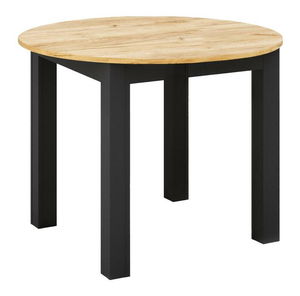 Jídelní stůl Haroldy (pro 4 osoby) (dub craft zlatý + černá)