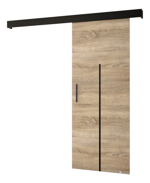 Posuvné dveře 90 cm Sharlene X (dub sonoma + černá matná + černá)