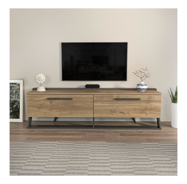 TV skříňka Astrodotti (ořech + černá)