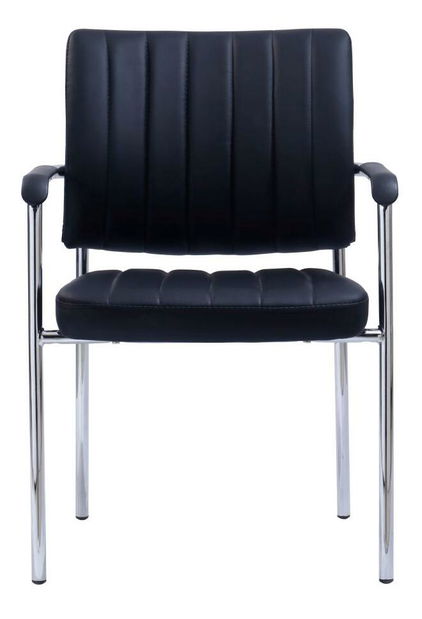 Konferenční židle Flos (černá ekokůže + chrom)