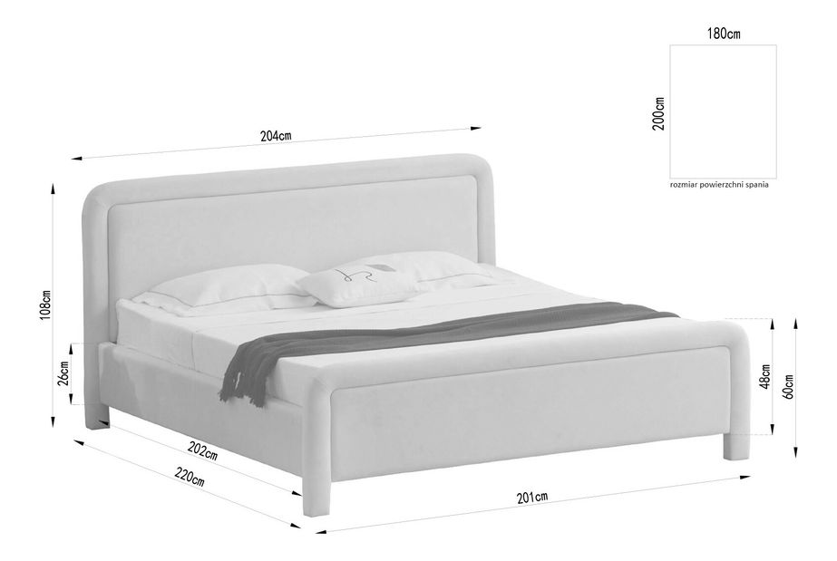 Manželská postel 180 cm Campus 180 (krémová)
