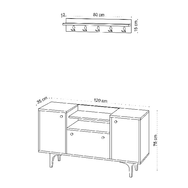 Předsíňová sestava Grade (Dub)
