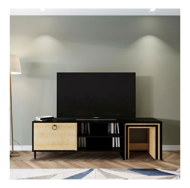 TV stolek/skříňka Zigg (černá + dub)