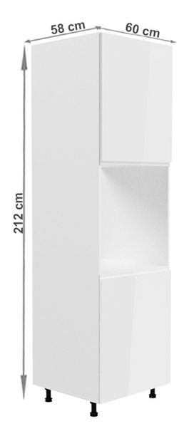 Potravinová kuchyňská skříňka D60P Aurellia (bílá + lesk bílý)