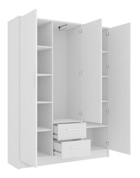 Šatní skříň Noralan 153 (alpská bílá) (se zrcadlem)