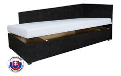 Jednolůžková postel (válenda) 80 cm Eda 4 Lux (s pružinovou matrací) (P)