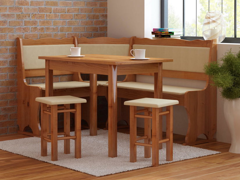 Rohový jídelní set Mirvik (pro 5 osob) (L)