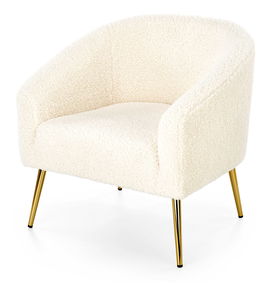 Relaxační křeslo Goldie (krémová + zlatá)
